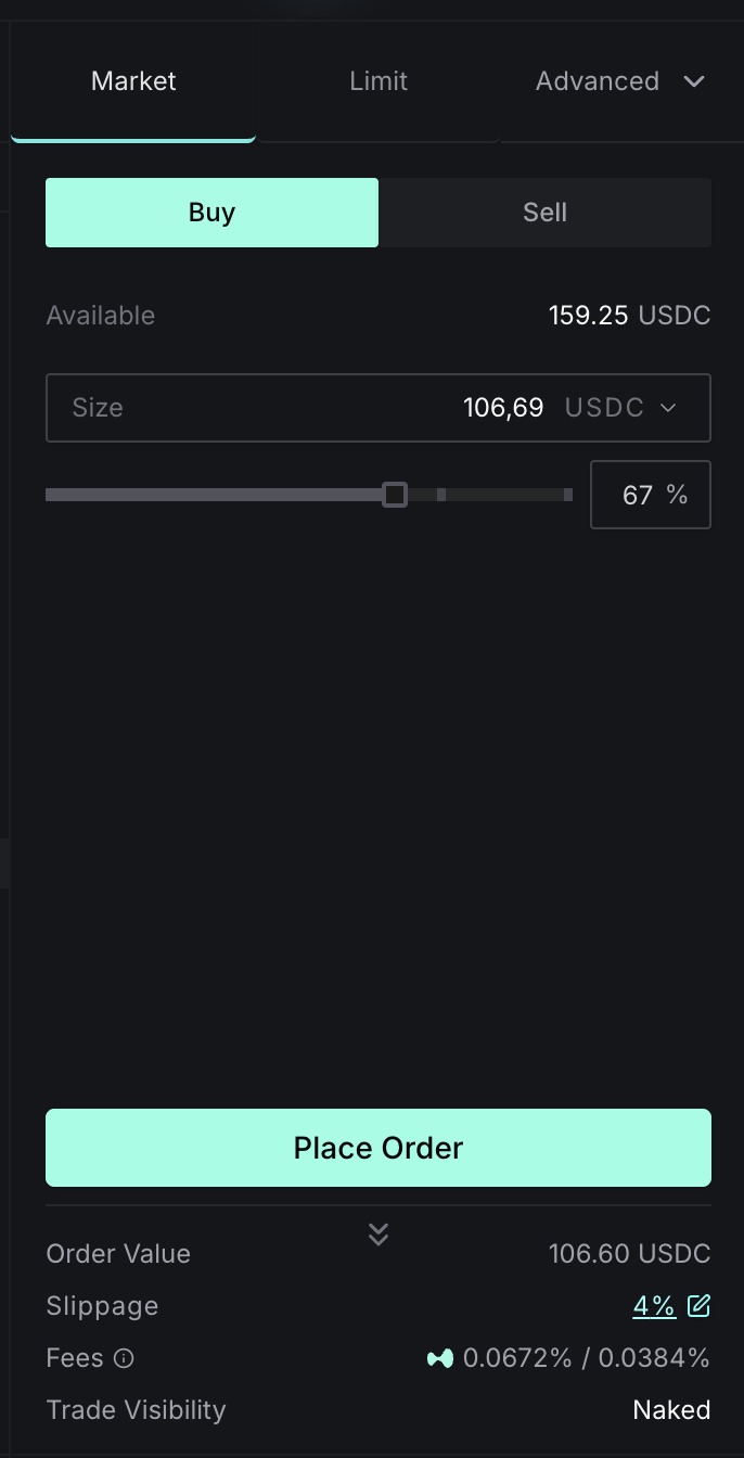 Naked spot market buy order